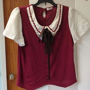 Red Blouse Axes Femme